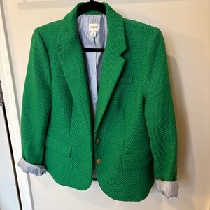 J. Crew Bold Green Textured Blazer